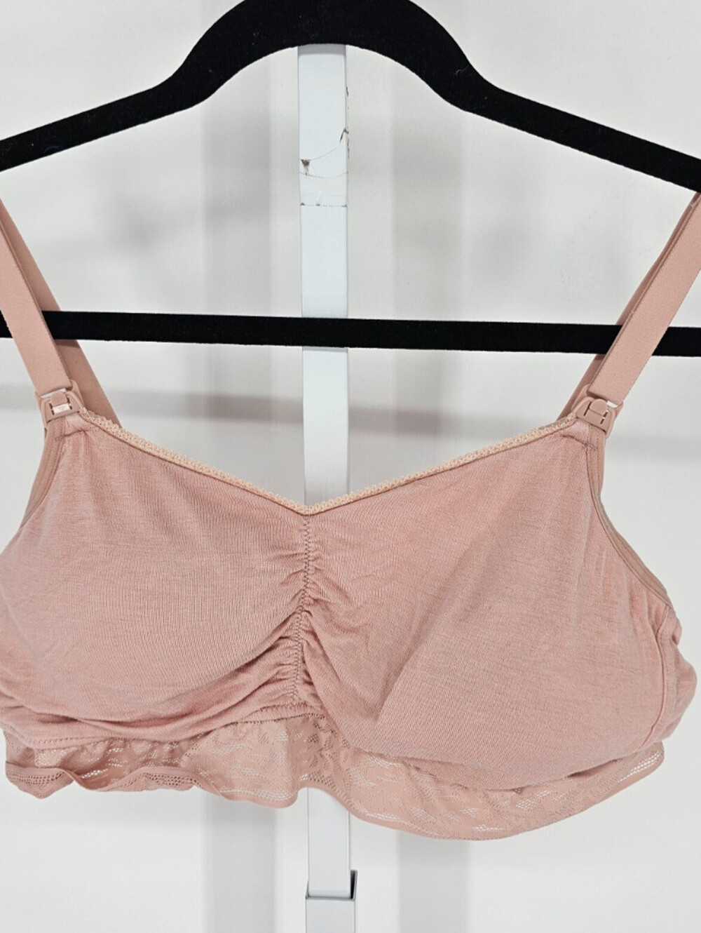 Joyspun Maternity Womens Sz XL Nursing Bra Solid Blush Beige